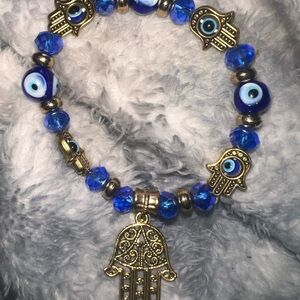 Hamsa Hand Beaded Charm Bracelet Evil Eye Protection-Wards off Bad Energy